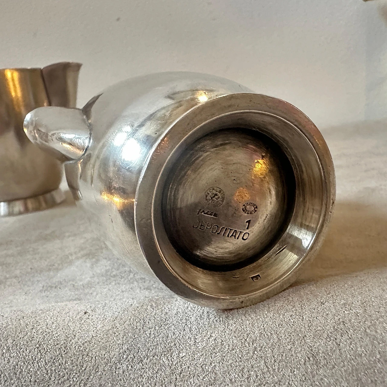 Coppia di Caffettiere Art Déco di Ponti per F.lli Calderoni, anni '70 4