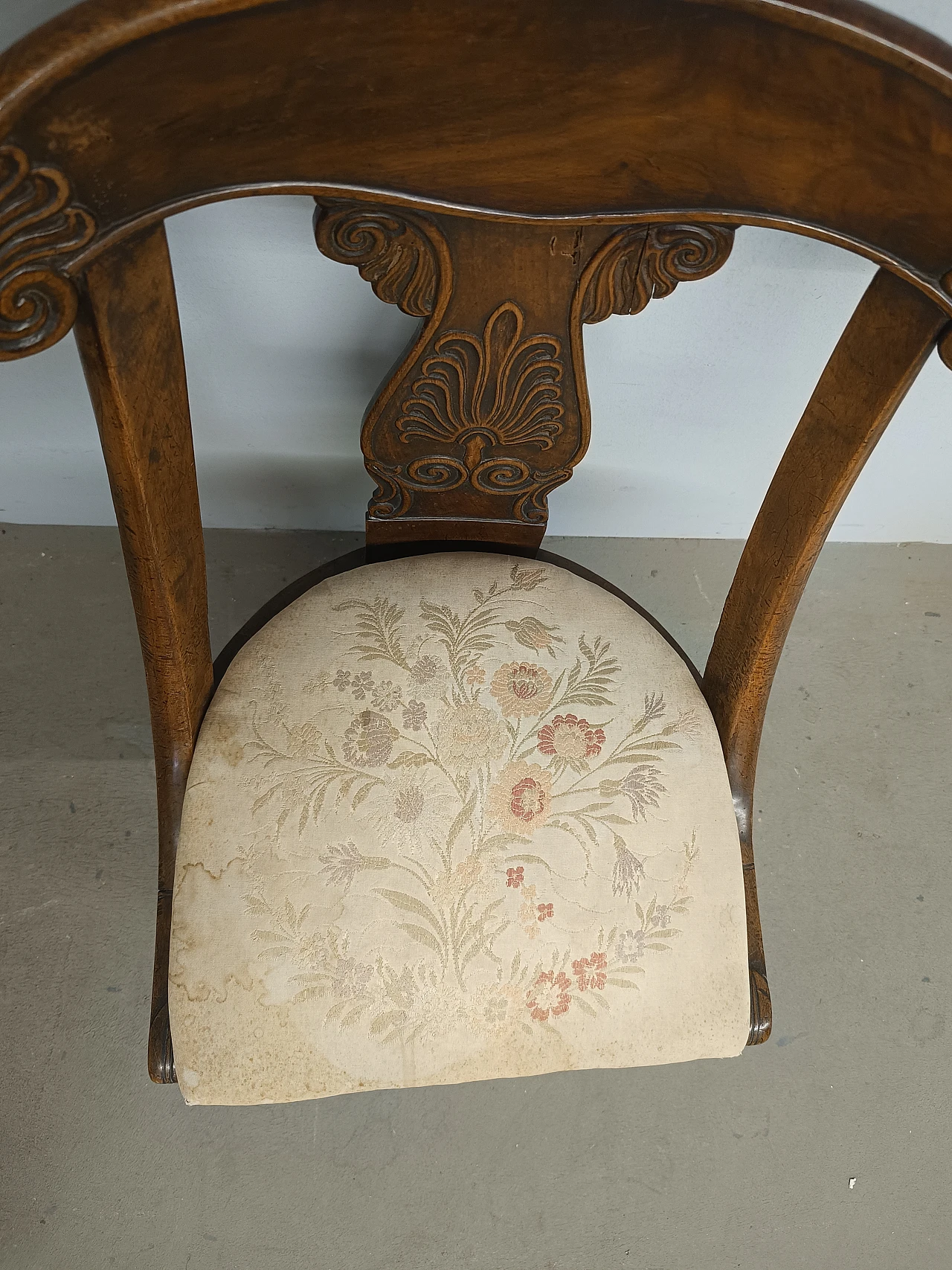 Charles X solid walnut armchair, 19th century 8