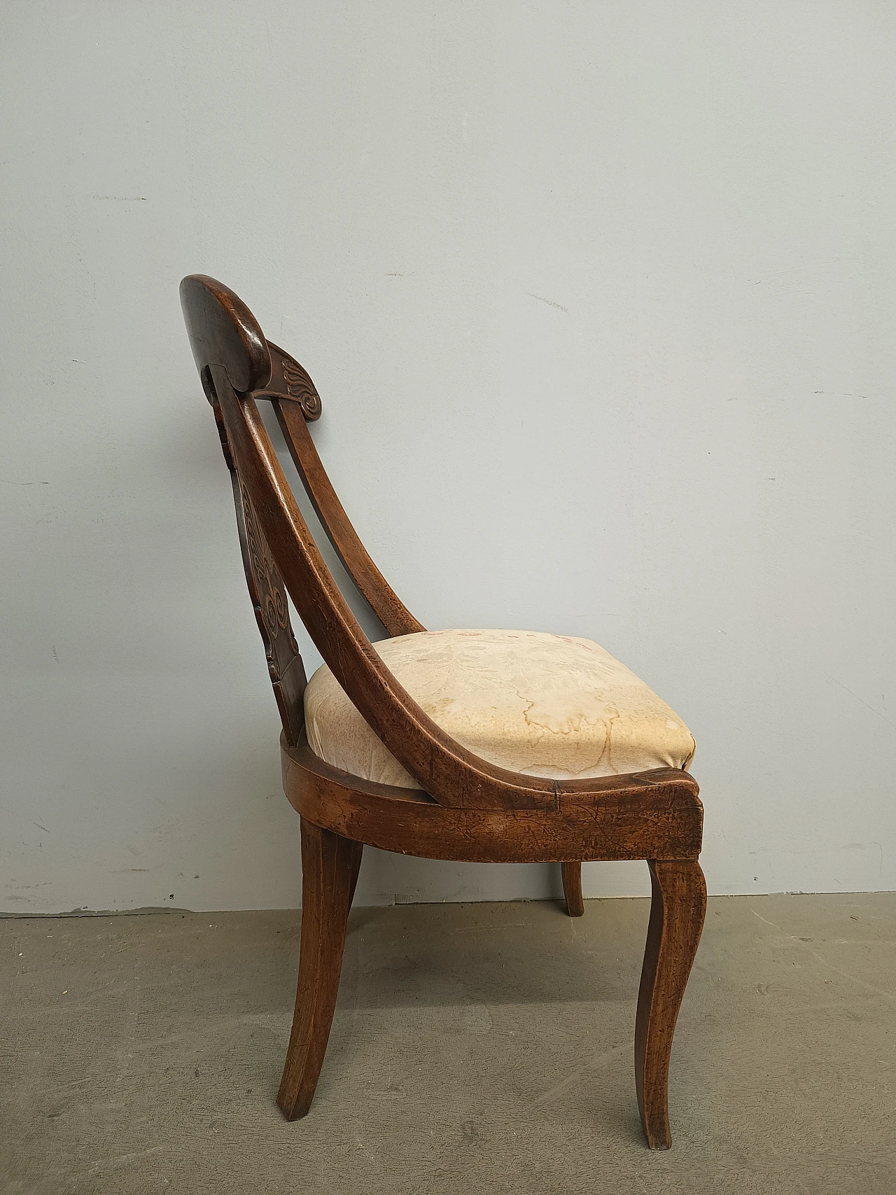 Charles X solid walnut armchair, 19th century 9