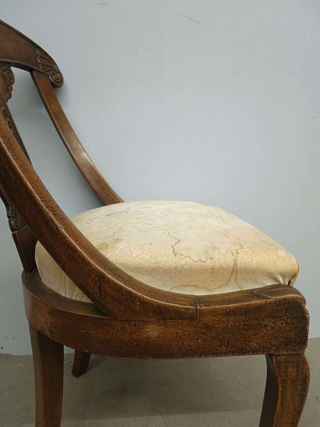 Charles X solid walnut armchair, 19th century 10