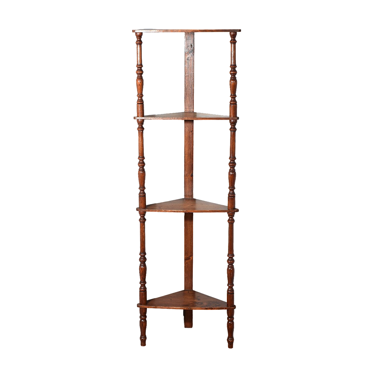 Turned solid spruce corner etagere, late 19th century 9