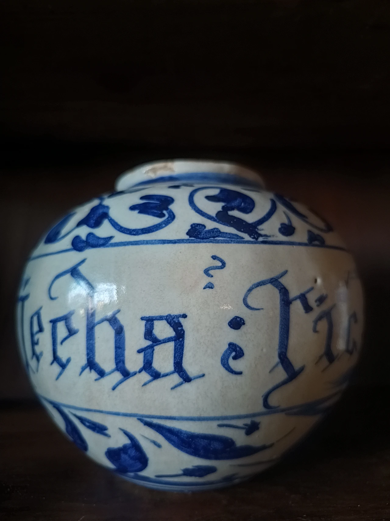 Apothecary majolica jar, 18th century 5