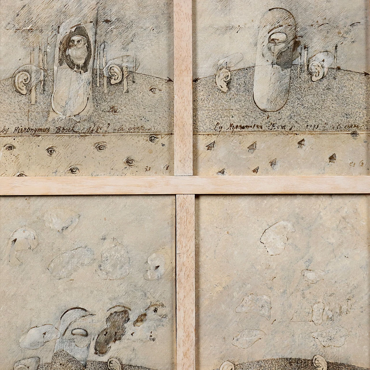 Gabriella Benedini, Composizione a quattro pannelli, dipinto a tecnica mista su legno, 1978 1