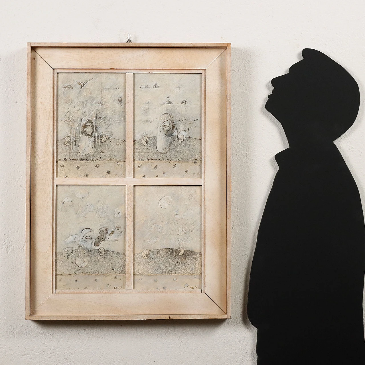 Gabriella Benedini, Composizione a quattro pannelli, dipinto a tecnica mista su legno, 1978 2