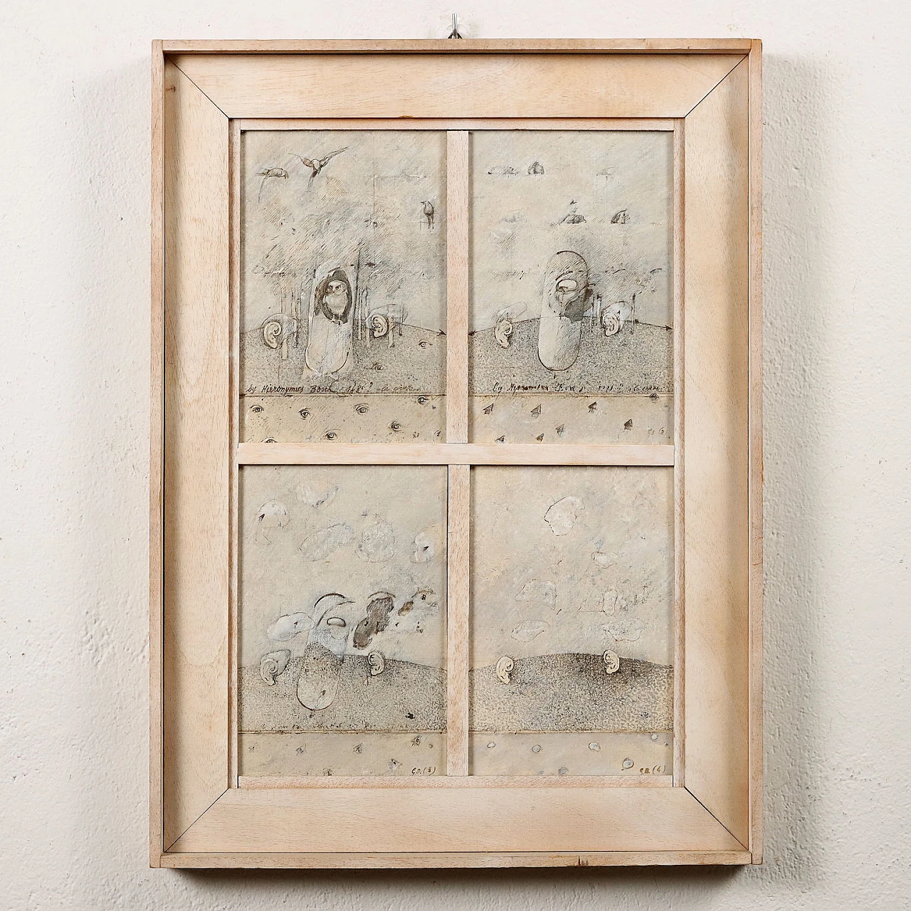 Gabriella Benedini, Composizione a quattro pannelli, dipinto a tecnica mista su legno, 1978 3