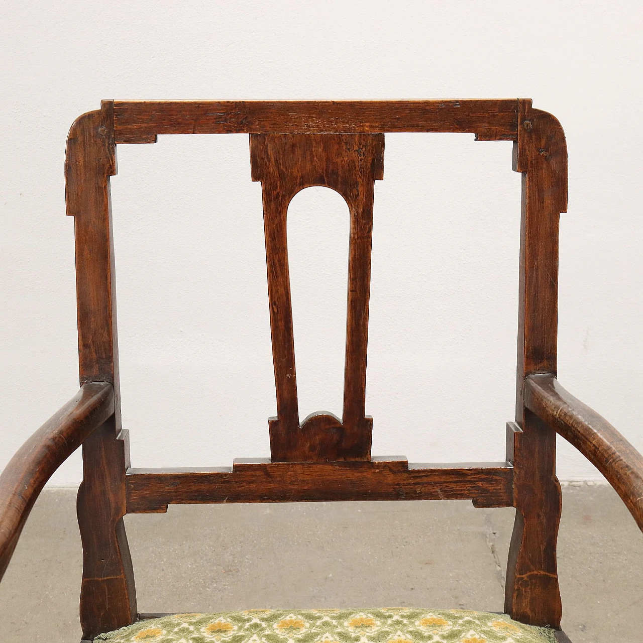 Poltrona Direttorio in legno e tessuto, fine '800 4