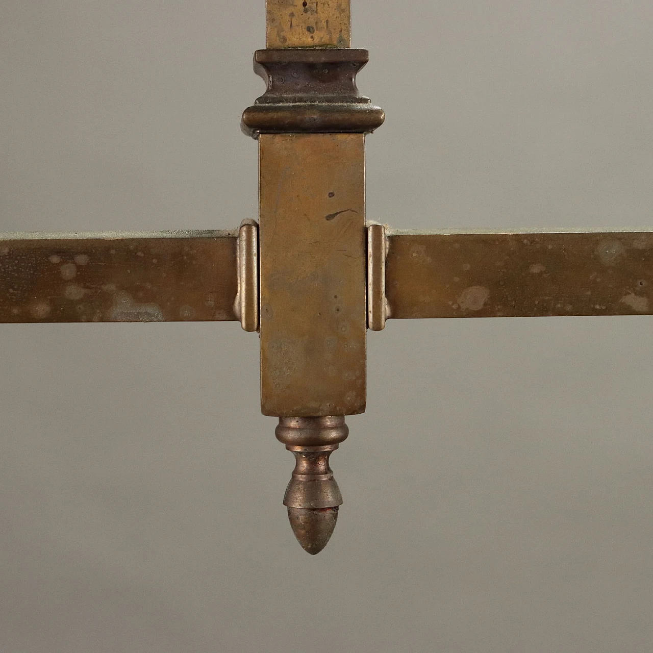 Pair of brass and fabric chandeliers, early 20th century 4