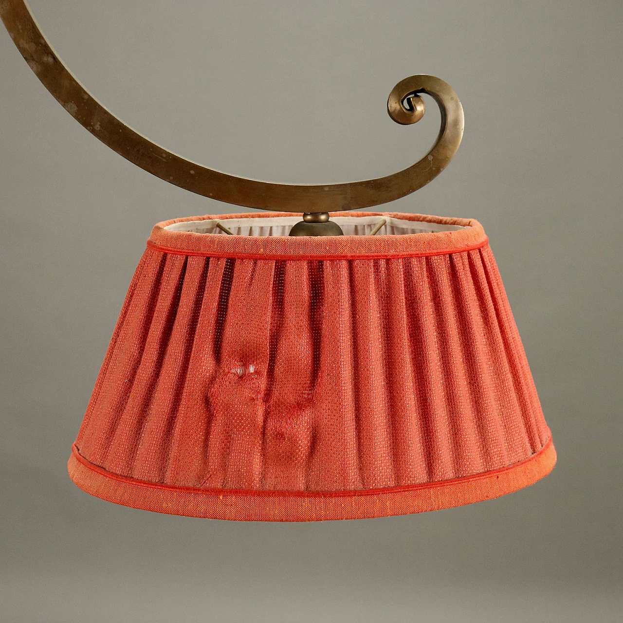 Pair of brass and fabric chandeliers, early 20th century 6