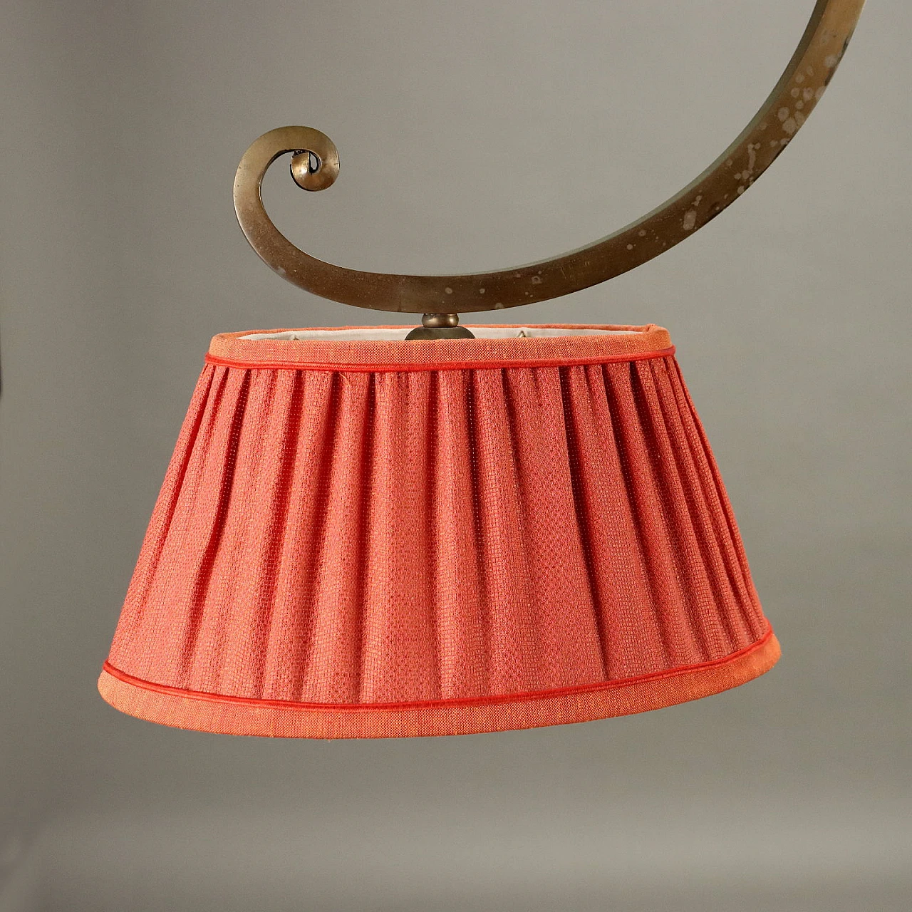 Pair of brass and fabric chandeliers, early 20th century 7