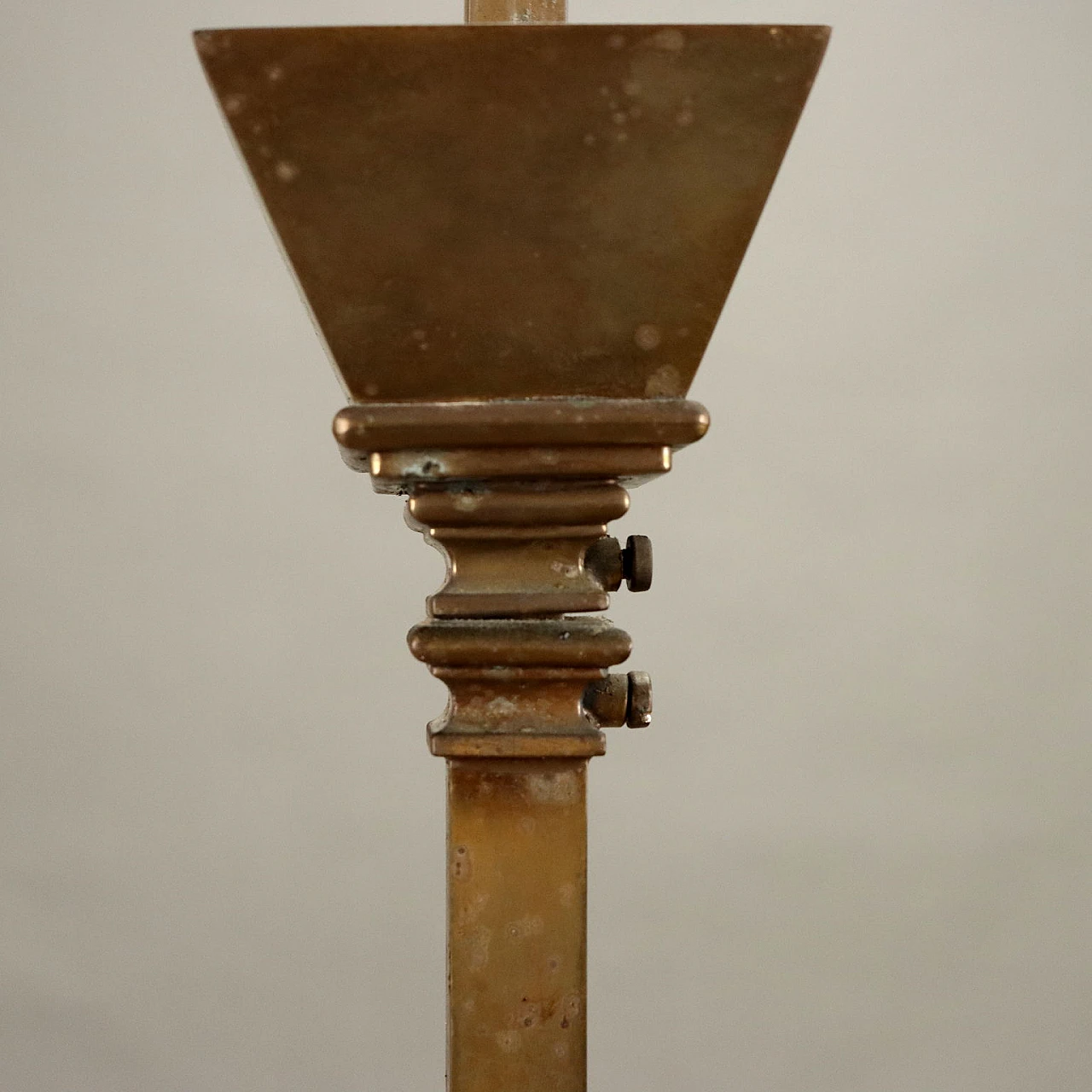 Pair of brass and fabric chandeliers, early 20th century 8