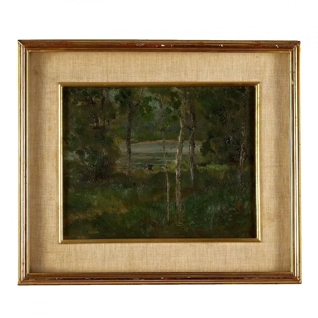 C. Vittori, Lungo le rive del Chiese a Gavardo, oil on cardboard, 1940 1