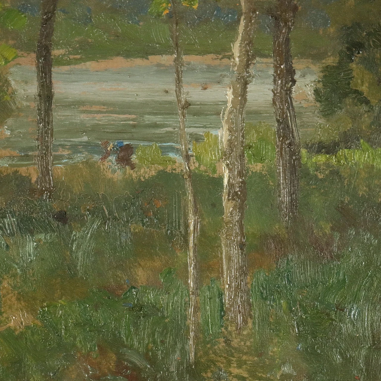 C. Vittori, Lungo le rive del Chiese a Gavardo, oil on cardboard, 1940 3