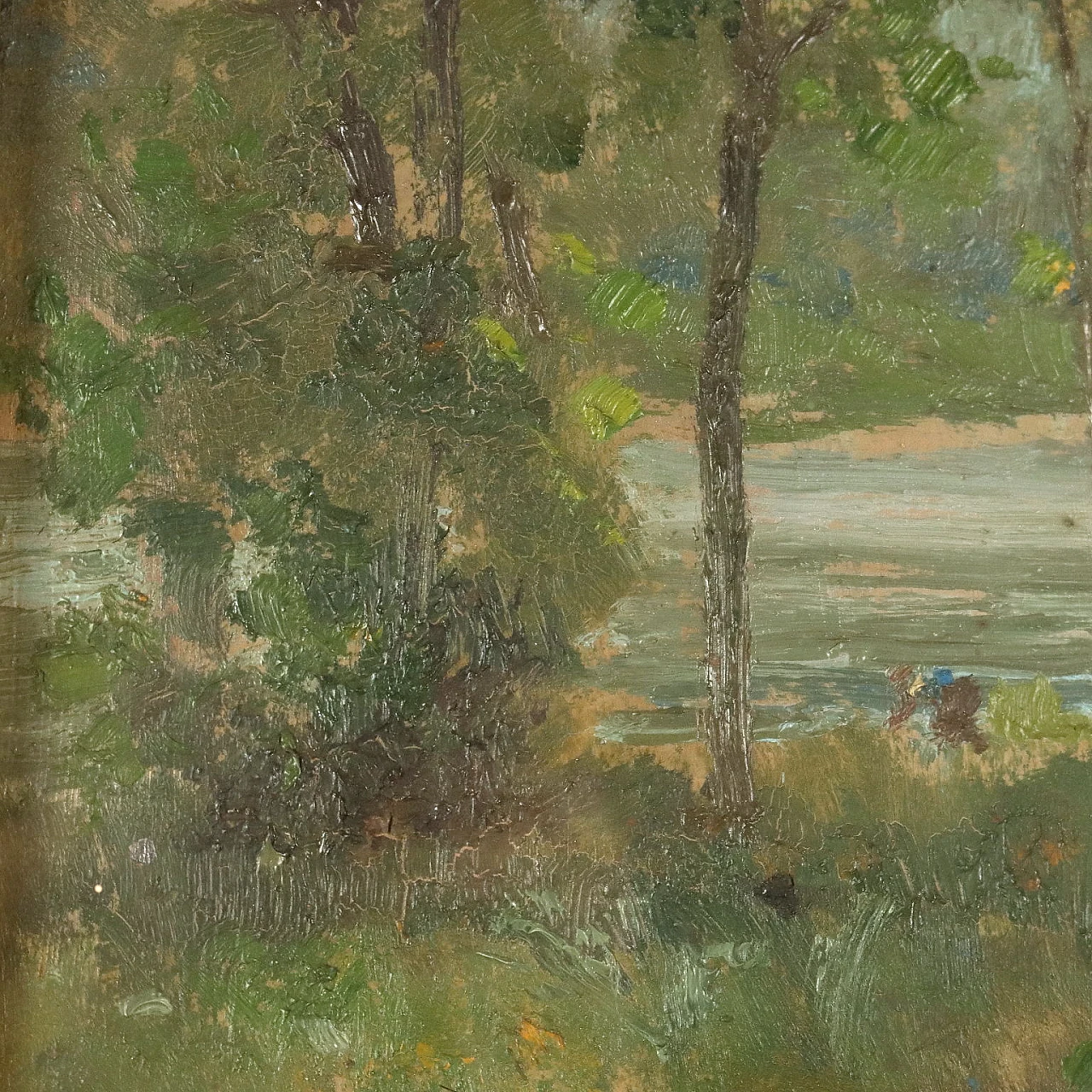 C. Vittori, Lungo le rive del Chiese a Gavardo, oil on cardboard, 1940 4