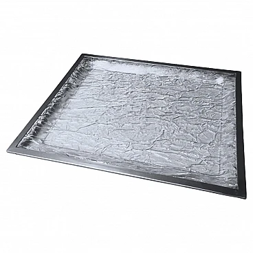 Vassoio in plexiglass e ottone nichelato in stile W. Rizzo, anni '70