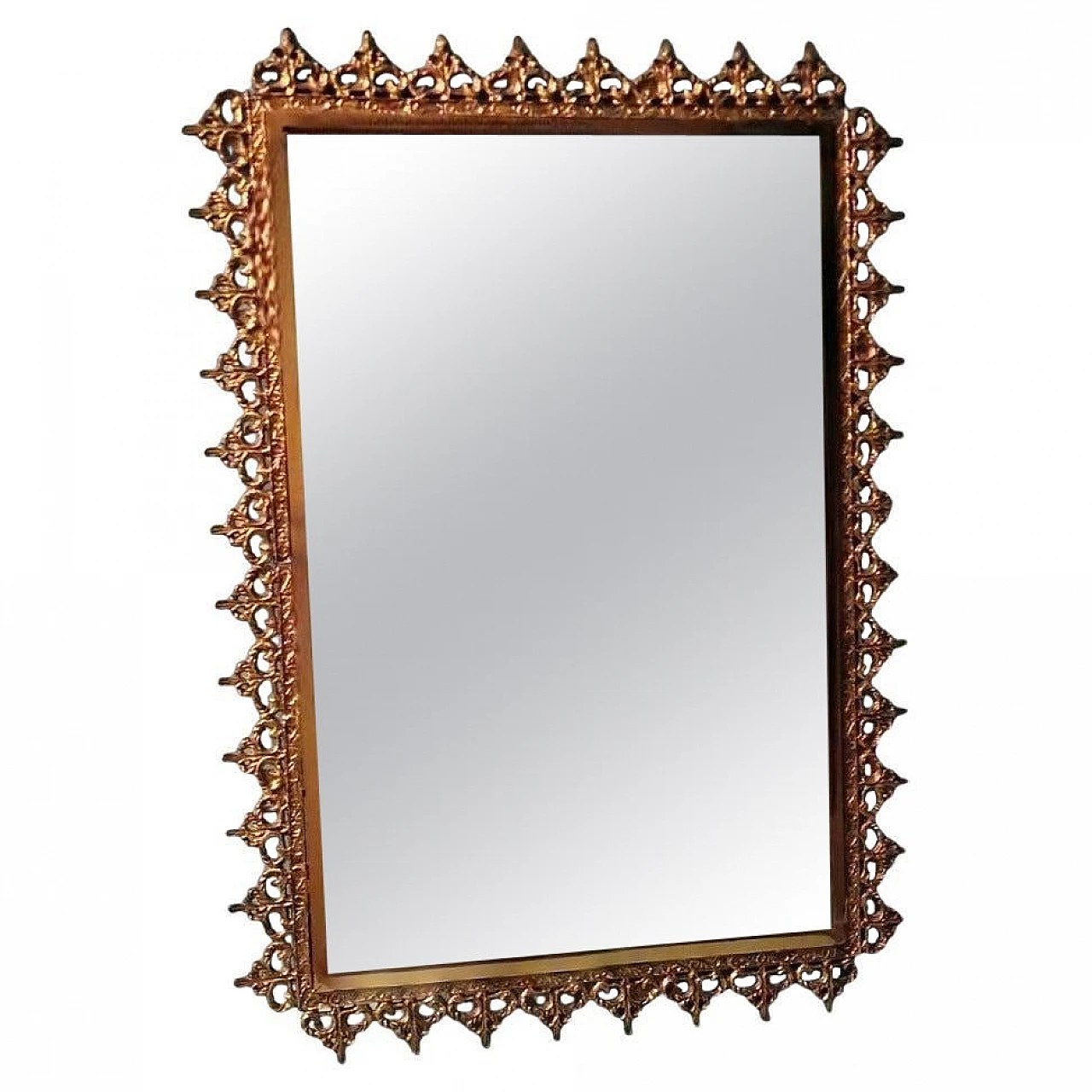 Rococo style mirror with gilded brass frame, 1950s 1