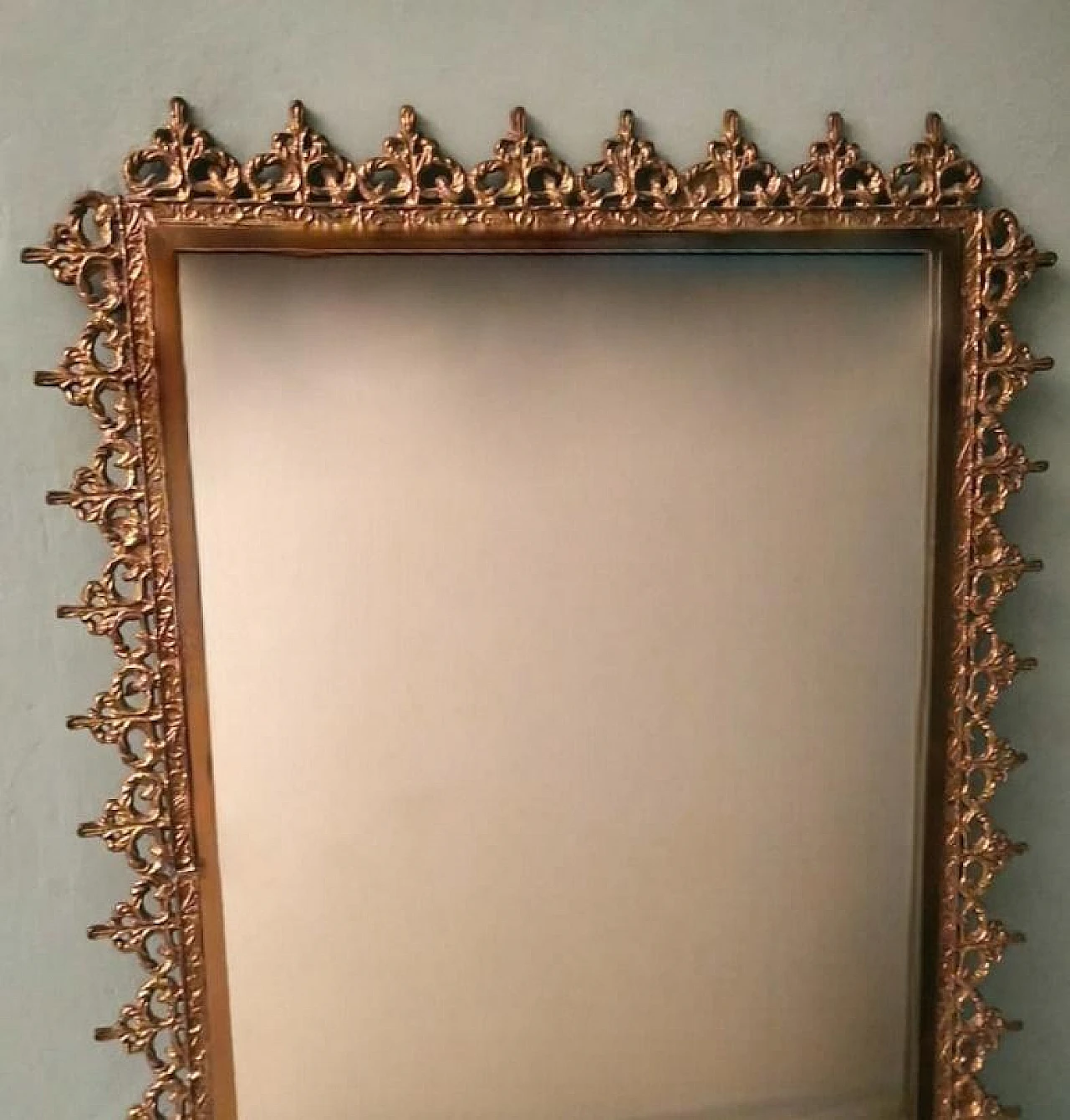 Rococo style mirror with gilded brass frame, 1950s 4