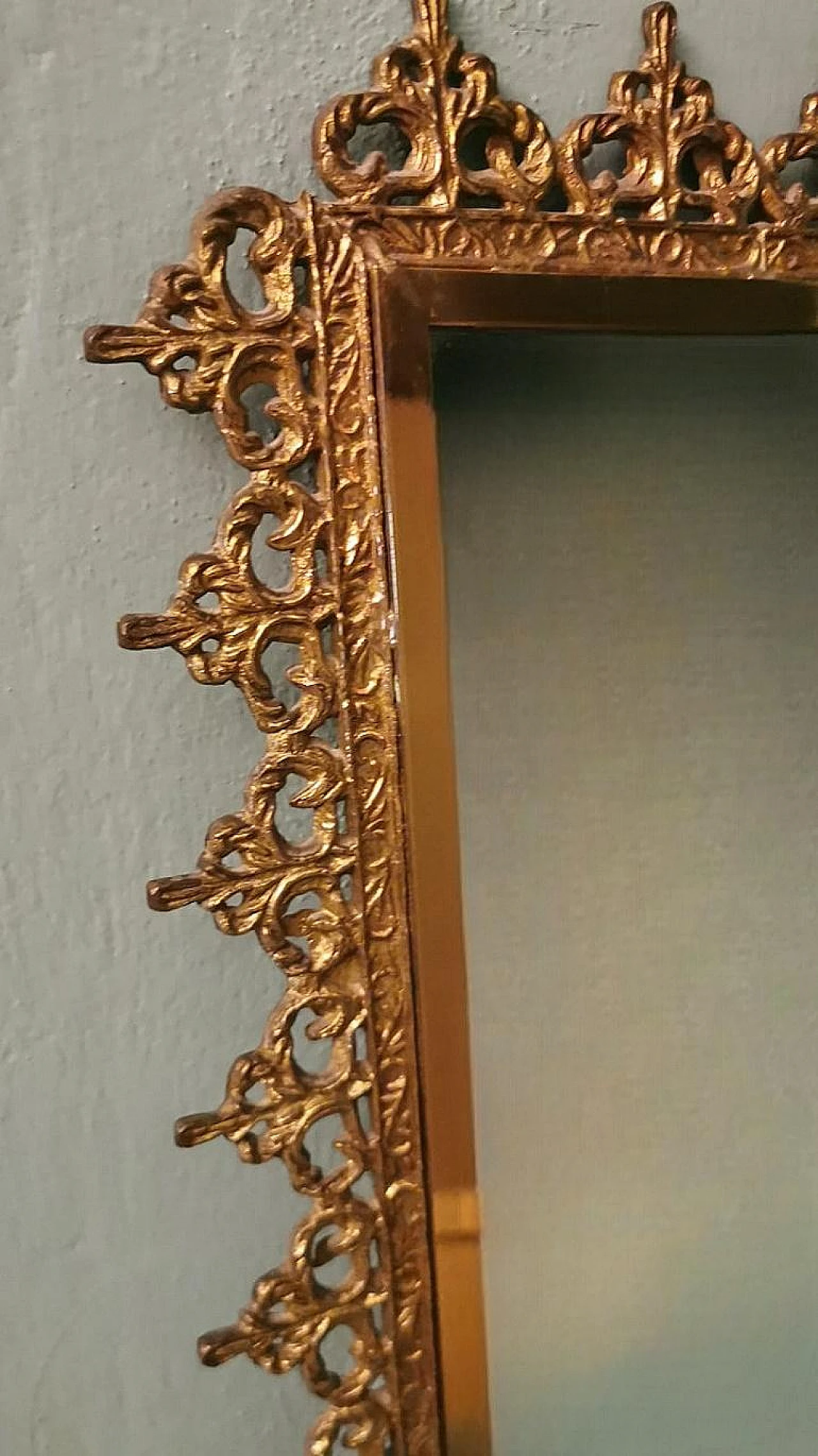 Rococo style mirror with gilded brass frame, 1950s 12