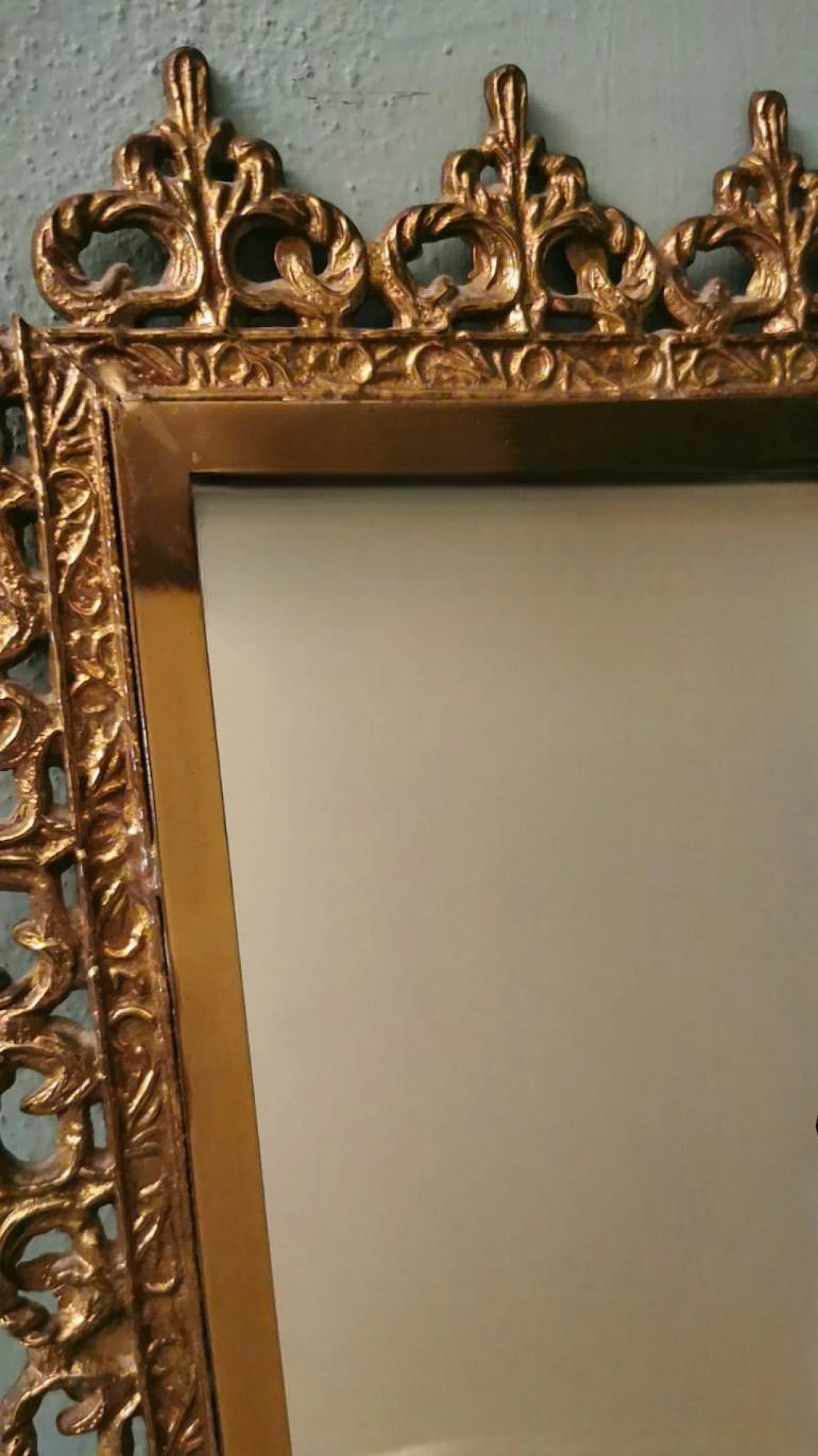 Rococo style mirror with gilded brass frame, 1950s 13