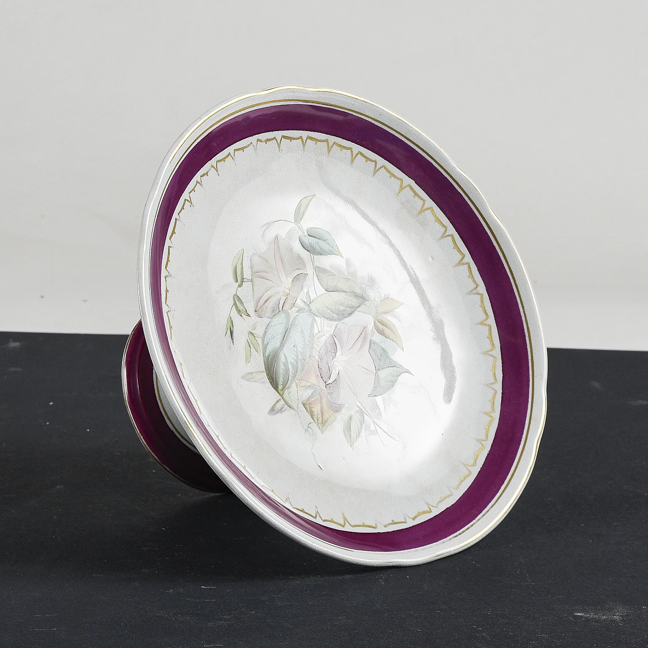 Alzatina in ceramica con decoro floreale 3