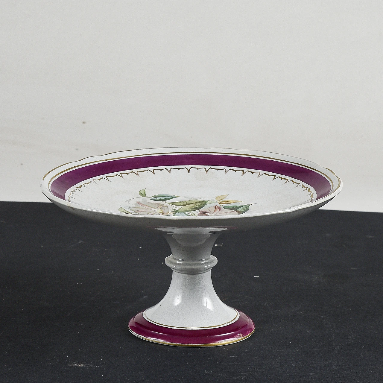 Alzatina in ceramica con decoro floreale 6