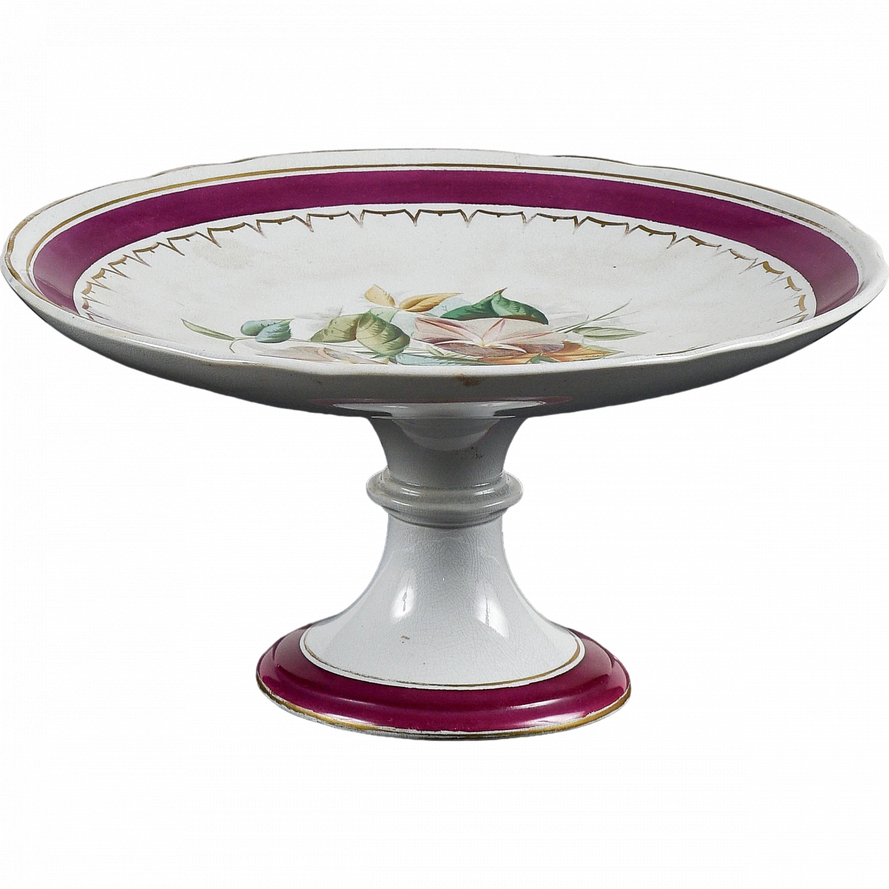 Alzatina in ceramica con decoro floreale 9