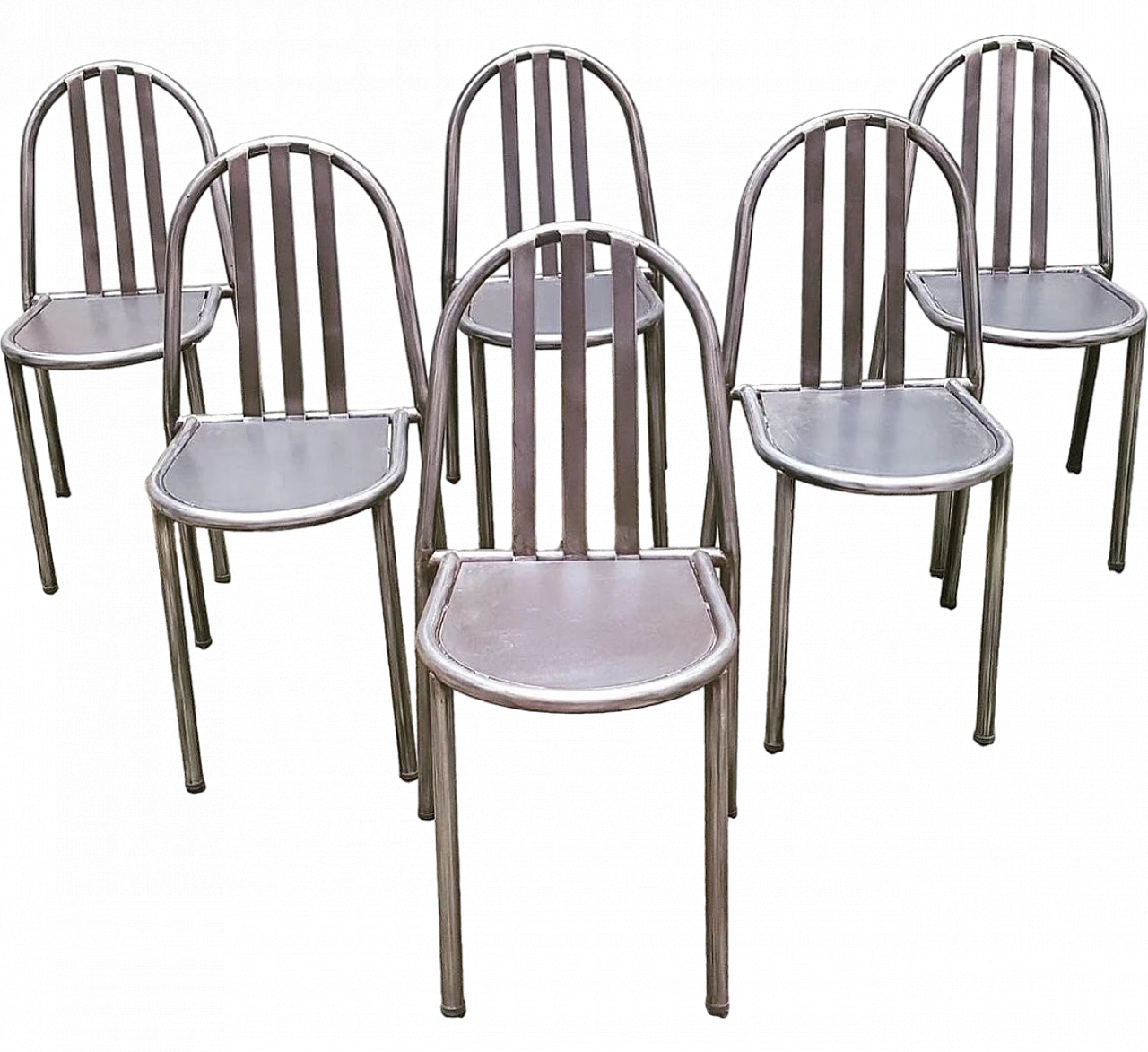 6 Dining chairs in iron by Robert Mallet-Stevens, 1950s 5