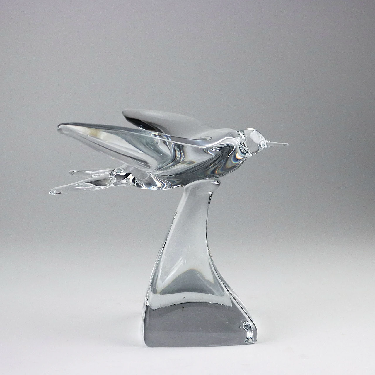 Swallow in flight, crystal sculpture by Daum 3