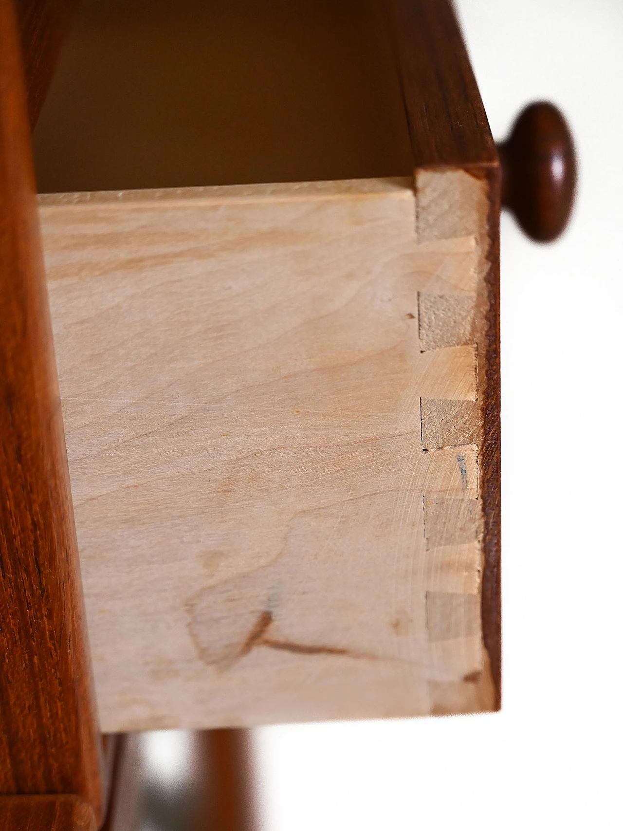 Panca in teak con cassetti, anni '60 8