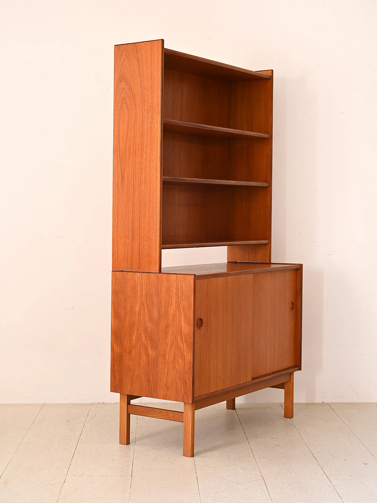 Credenza in teak con ante doppie, anni '60 2