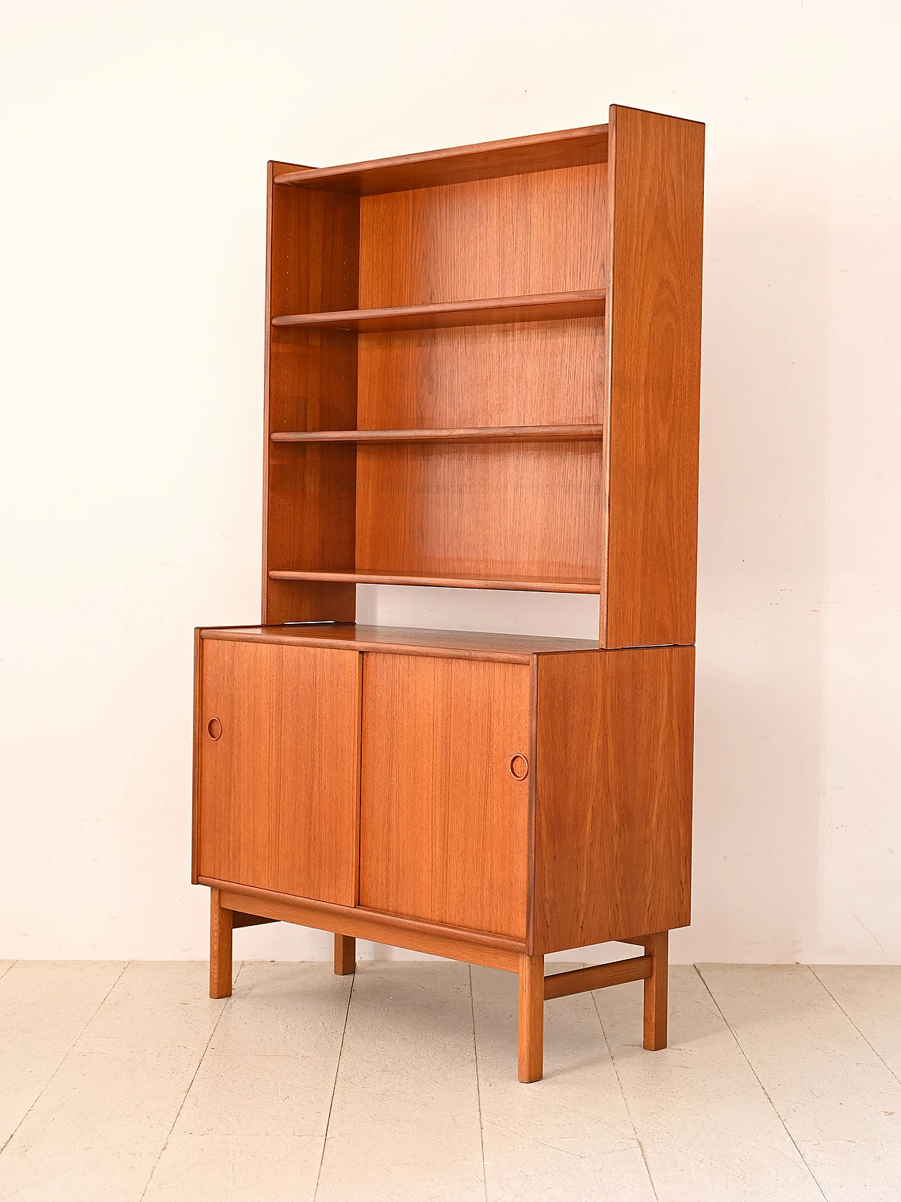 Credenza in teak con ante doppie, anni '60 3