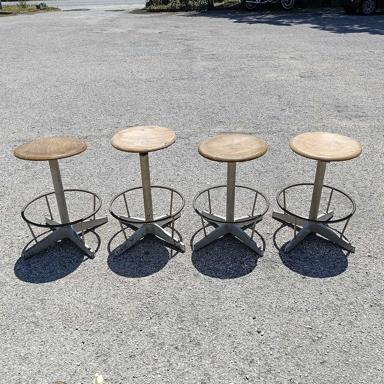 4 Sgabelli in ferro e compensato, anni '50 4