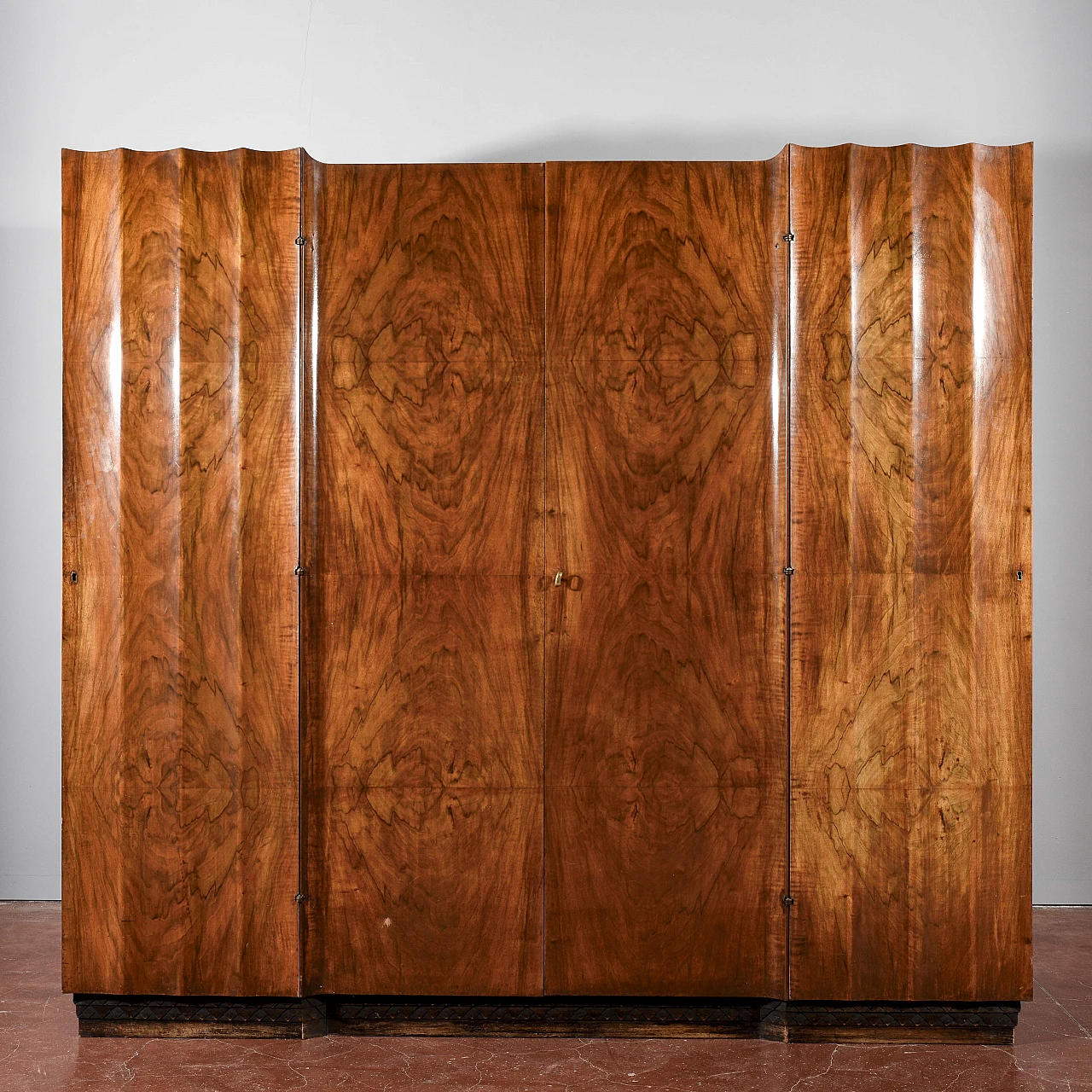 Wooden wardrobe by Gaetano Borsani Atelier di Varedo, 1920s 1