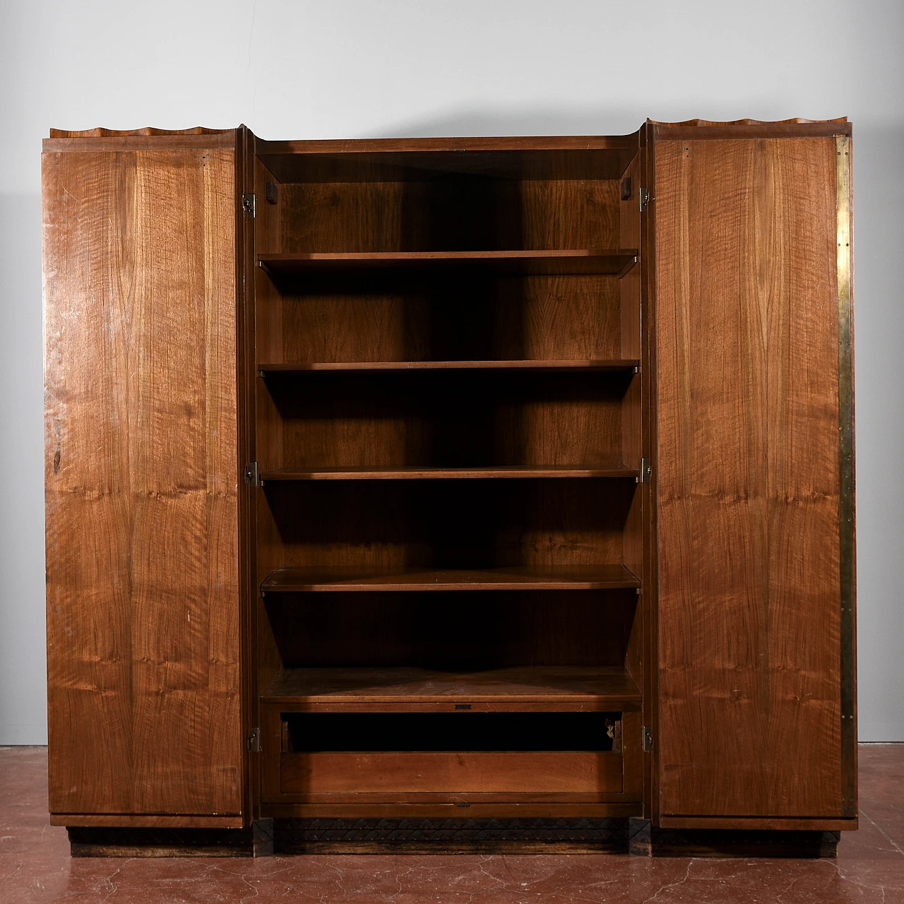 Wooden wardrobe by Gaetano Borsani Atelier di Varedo, 1920s 2