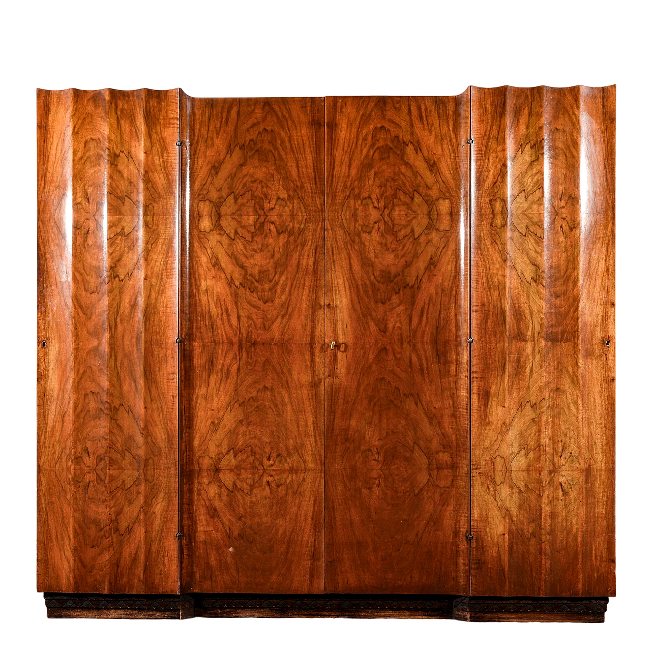 Wooden wardrobe by Gaetano Borsani Atelier di Varedo, 1920s 10