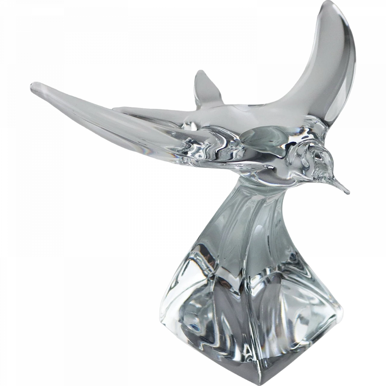 Swallow in flight, crystal sculpture by Daum 8