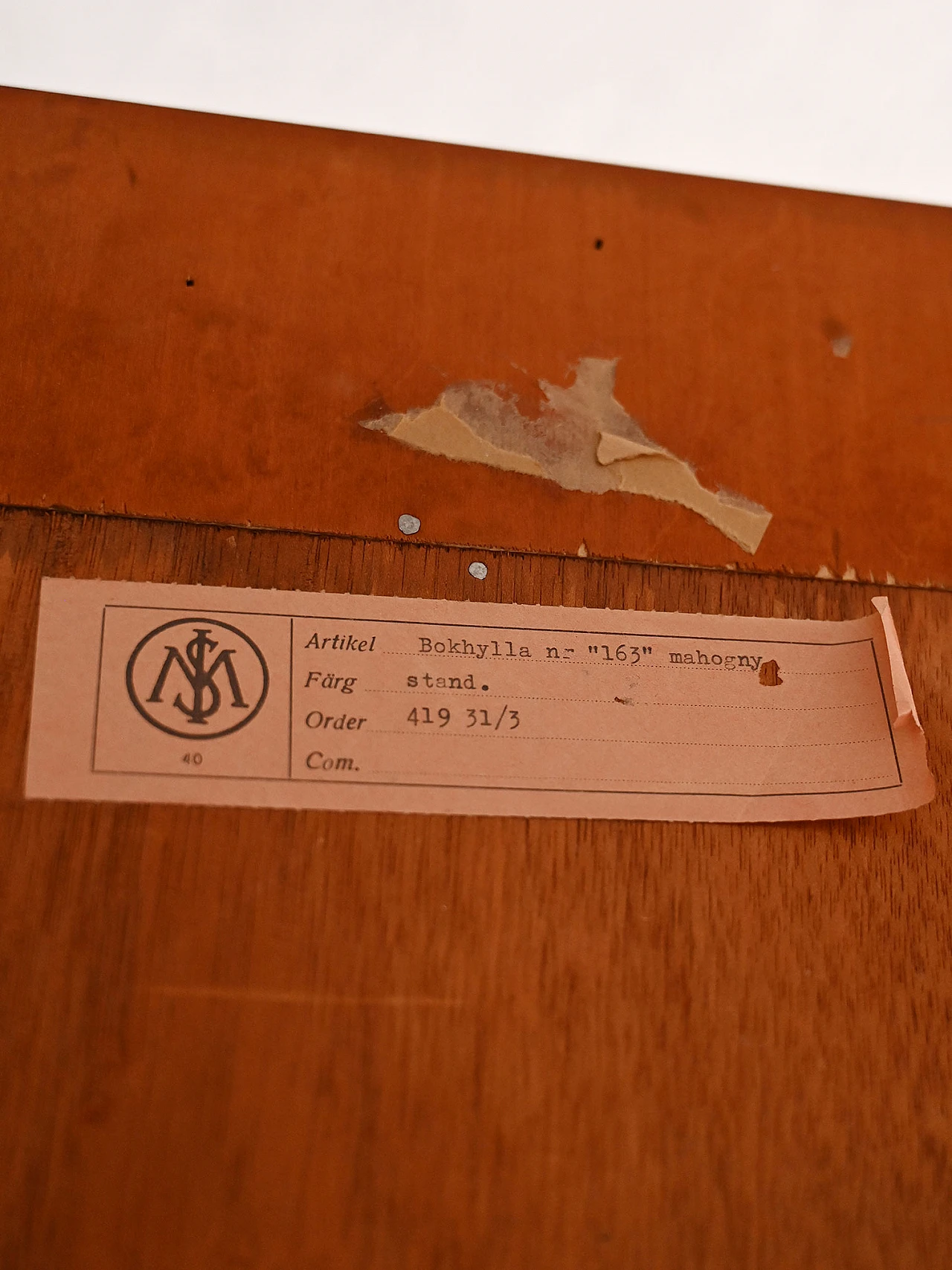Scandinavian mahogany bookcase with writing desk, 1960s 11