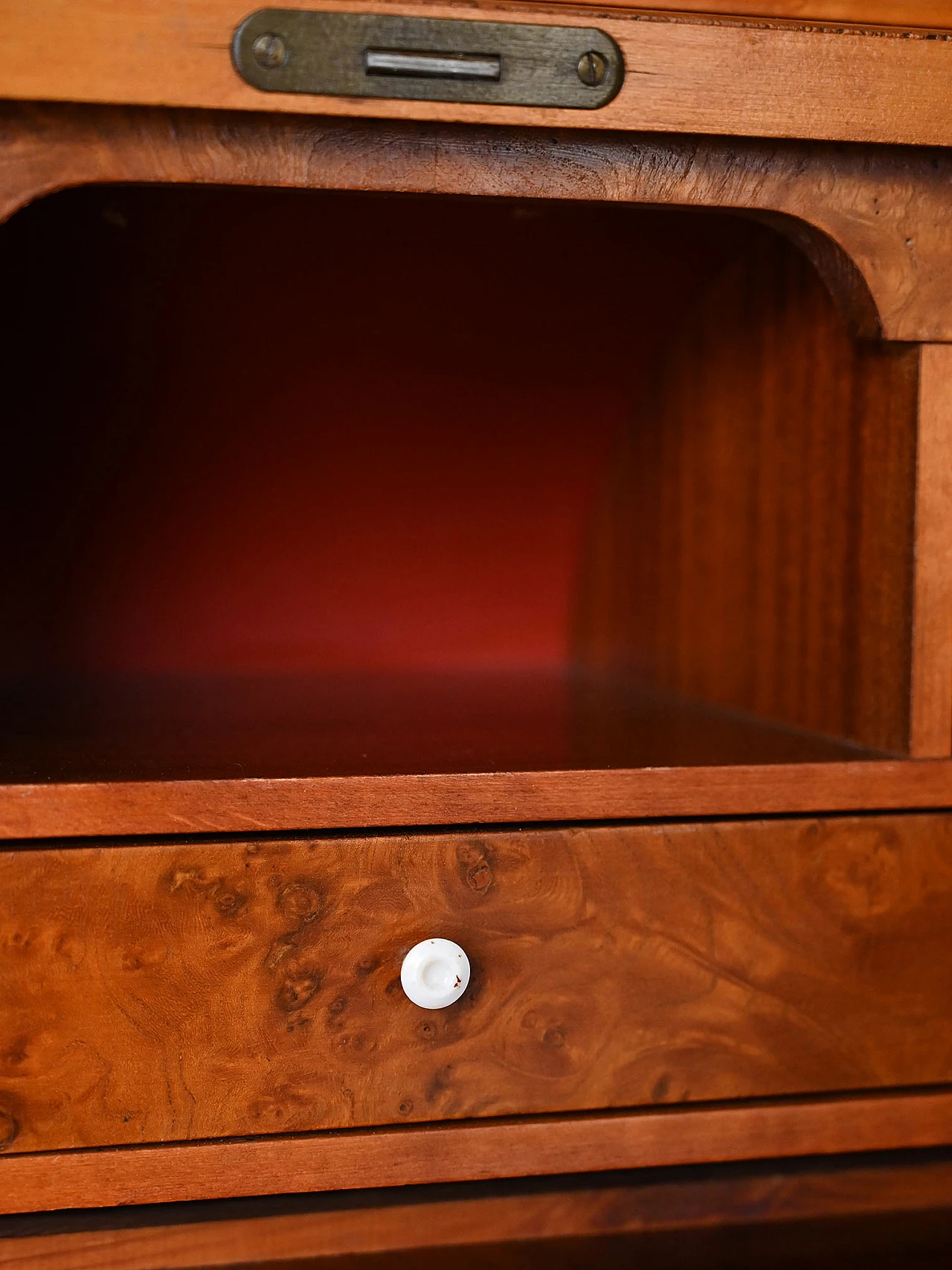 Secretaire in teak con scrittoio, anni '60 6