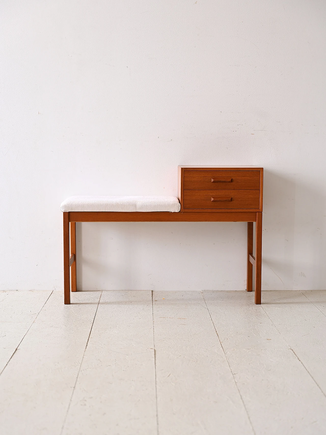 Scandinavian bench with drawers, 1960s 2