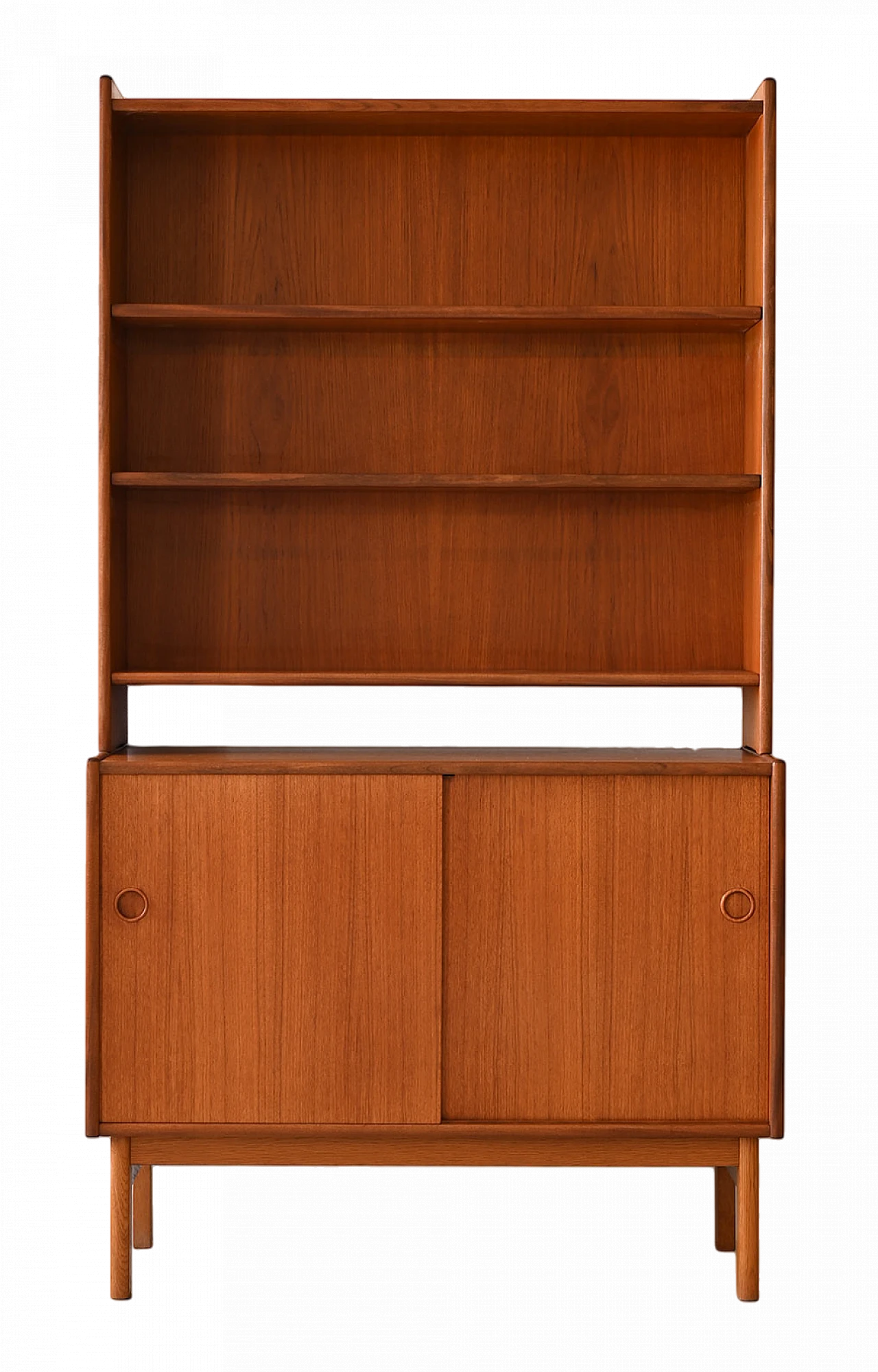 Credenza in teak con ante doppie, anni '60 10