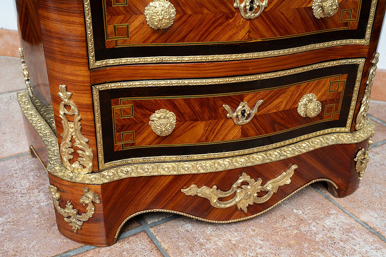 Settimino Napoleone III in legni esotici con innesti in bronzo, '800 4