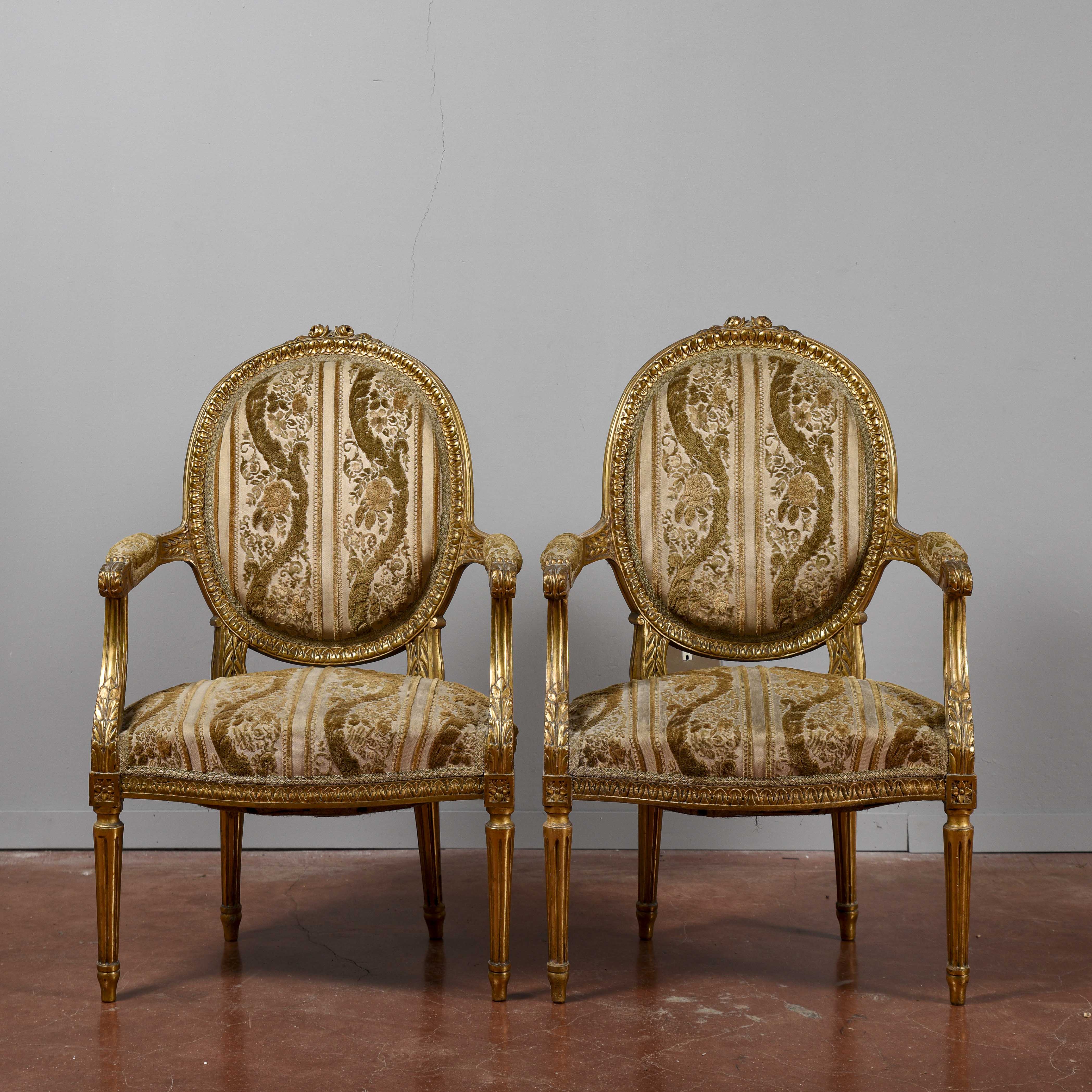 Sedia Poltrone Dorate Antiche Coppia Di Poltrone Napoleone III In