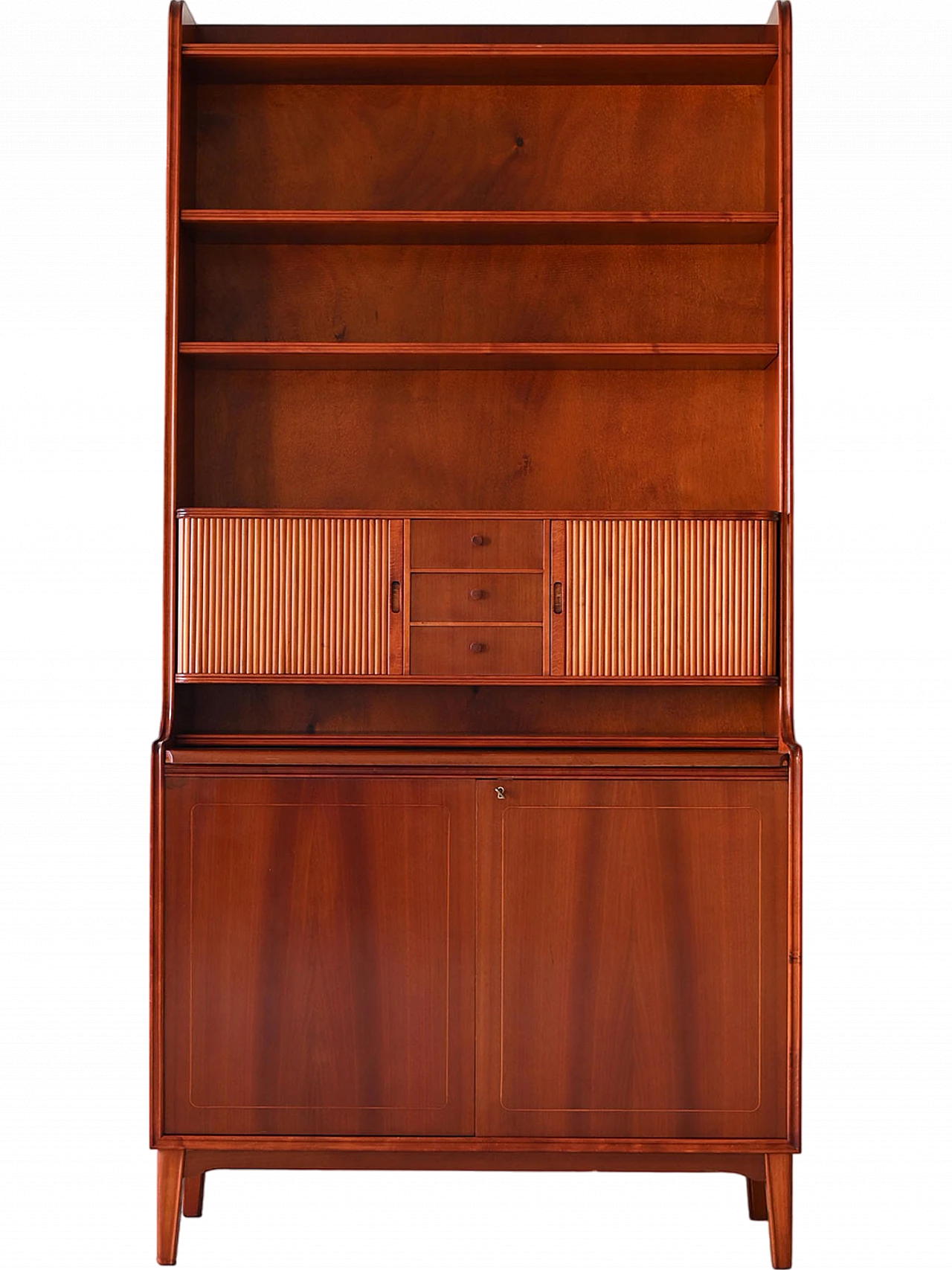 Scandinavian mahogany bookcase with writing desk, 1960s 12