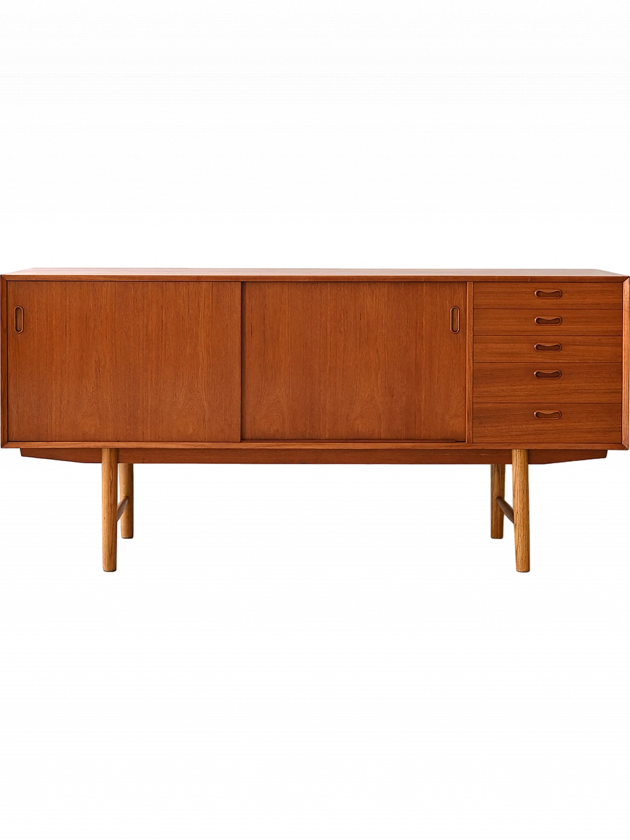 Credenza scandinava in teak con ante scorrevoli, anni '70 17