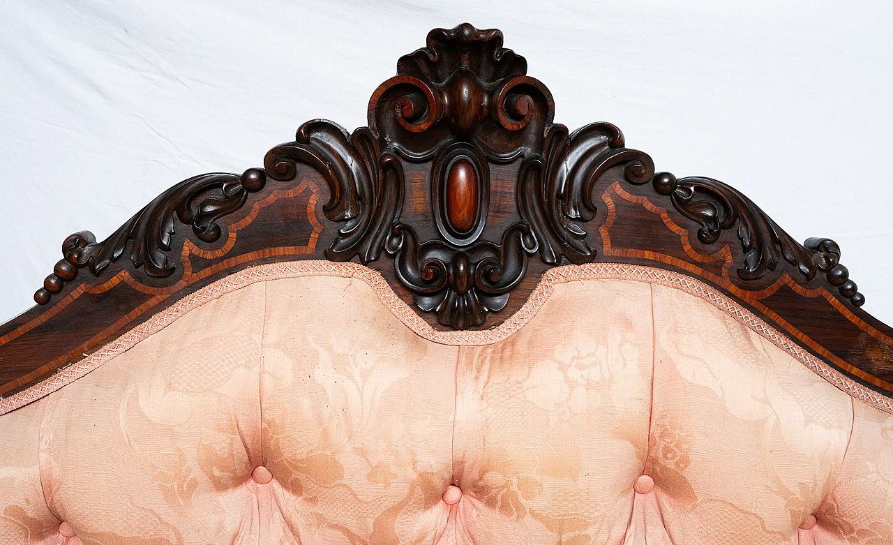 Divano Luigi Filippo in legni esotici, '800 3