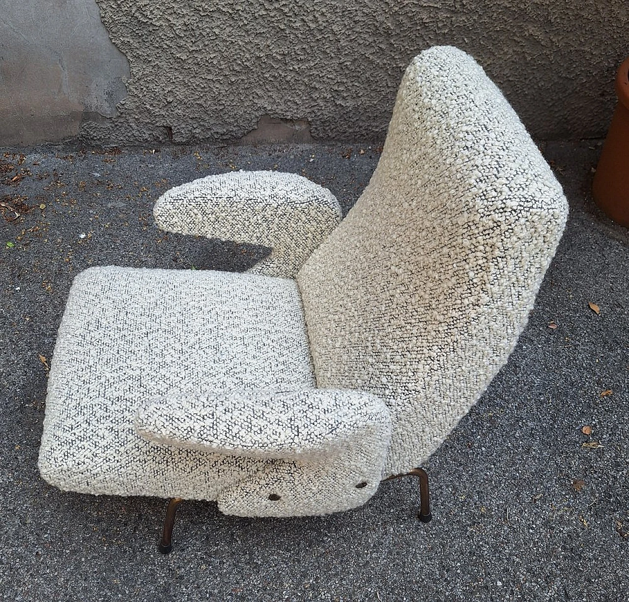Delfino bouclé fabric armchair by Erberto Carboni for Arflex, 1950s 3