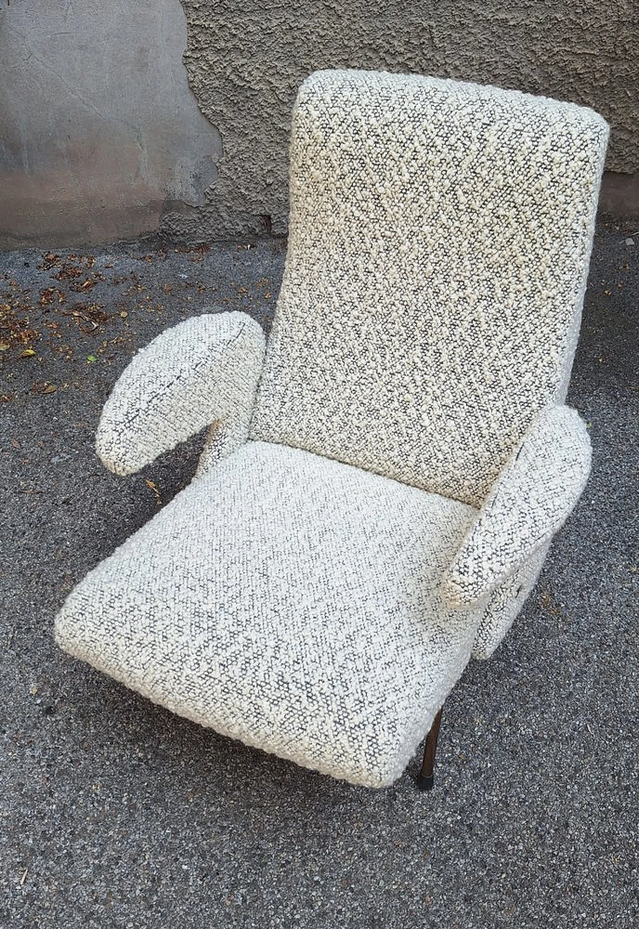 Delfino bouclé fabric armchair by Erberto Carboni for Arflex, 1950s 5