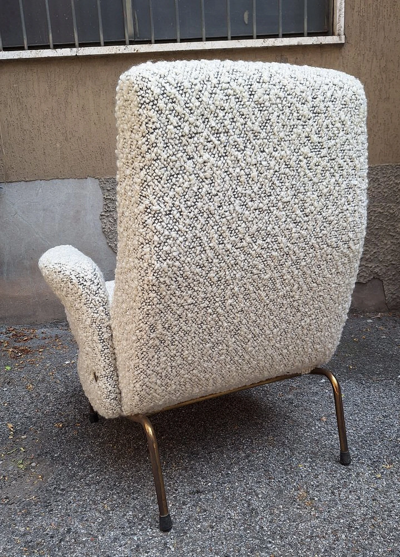 Delfino bouclé fabric armchair by Erberto Carboni for Arflex, 1950s 6