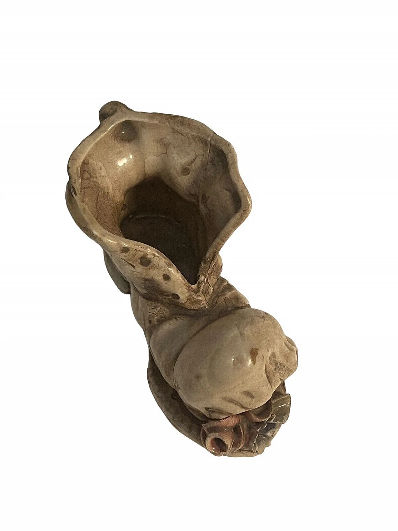 Statuina di scarpa rotta in ceramica policroma 5