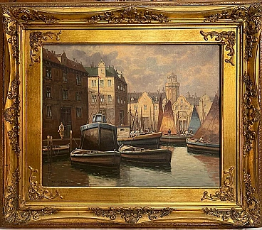 Venezia, dipinto a olio su tela di Giuseppe Viganò, fine '900
