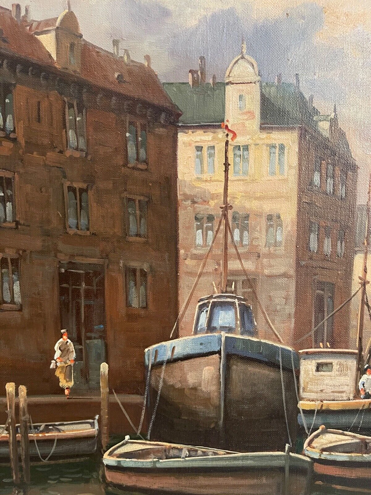 Venezia, dipinto a olio su tela di Giuseppe Viganò, fine '900 3